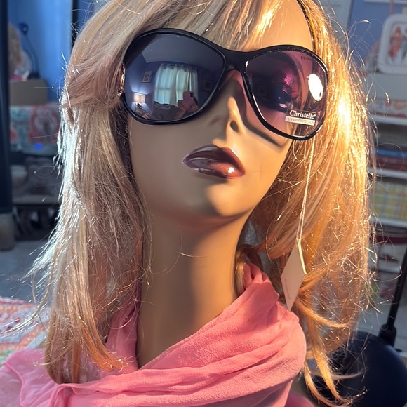 Black Oversized Sunglasses with Gradient Lenses main image 4